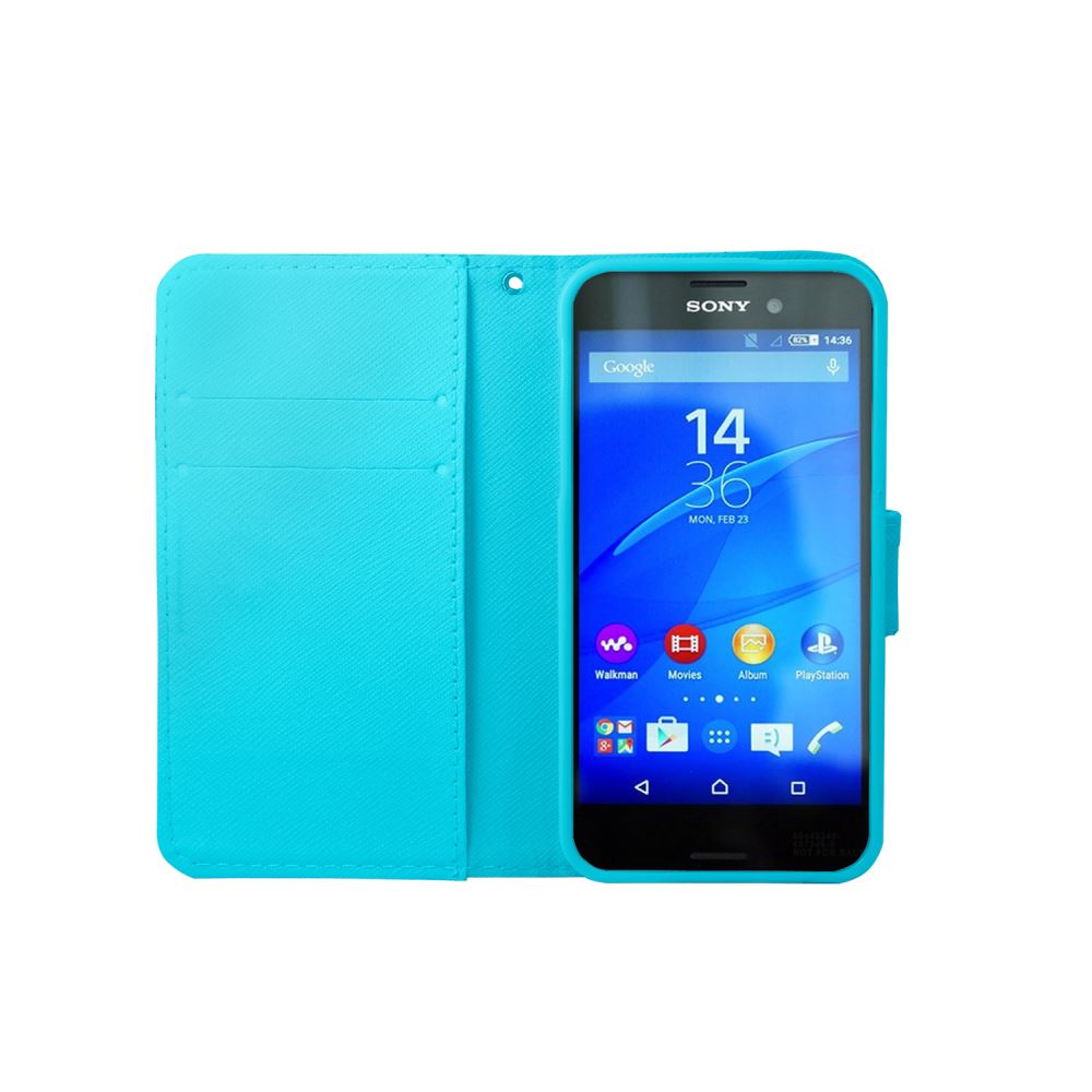 Sony M4 Aqua case wallet leather case printed