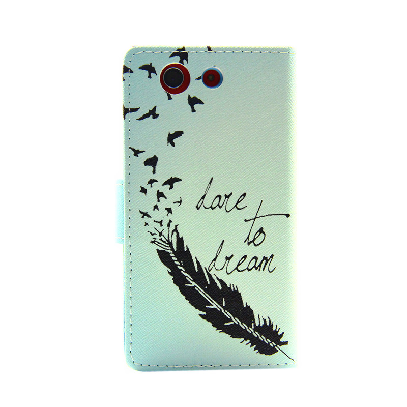 Sony Z3 compact case wallet leather case printed