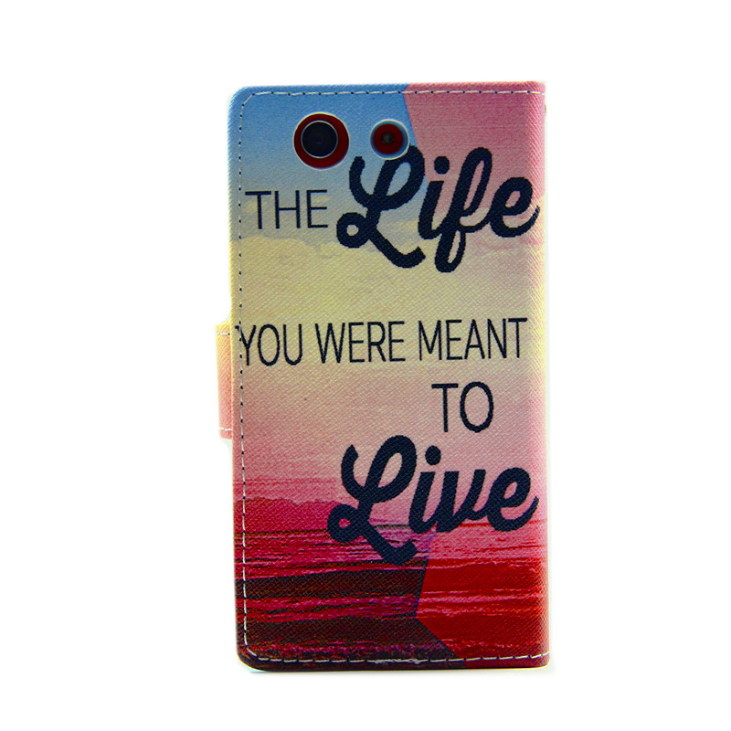 Sony Z3 compact case wallet leather case printed