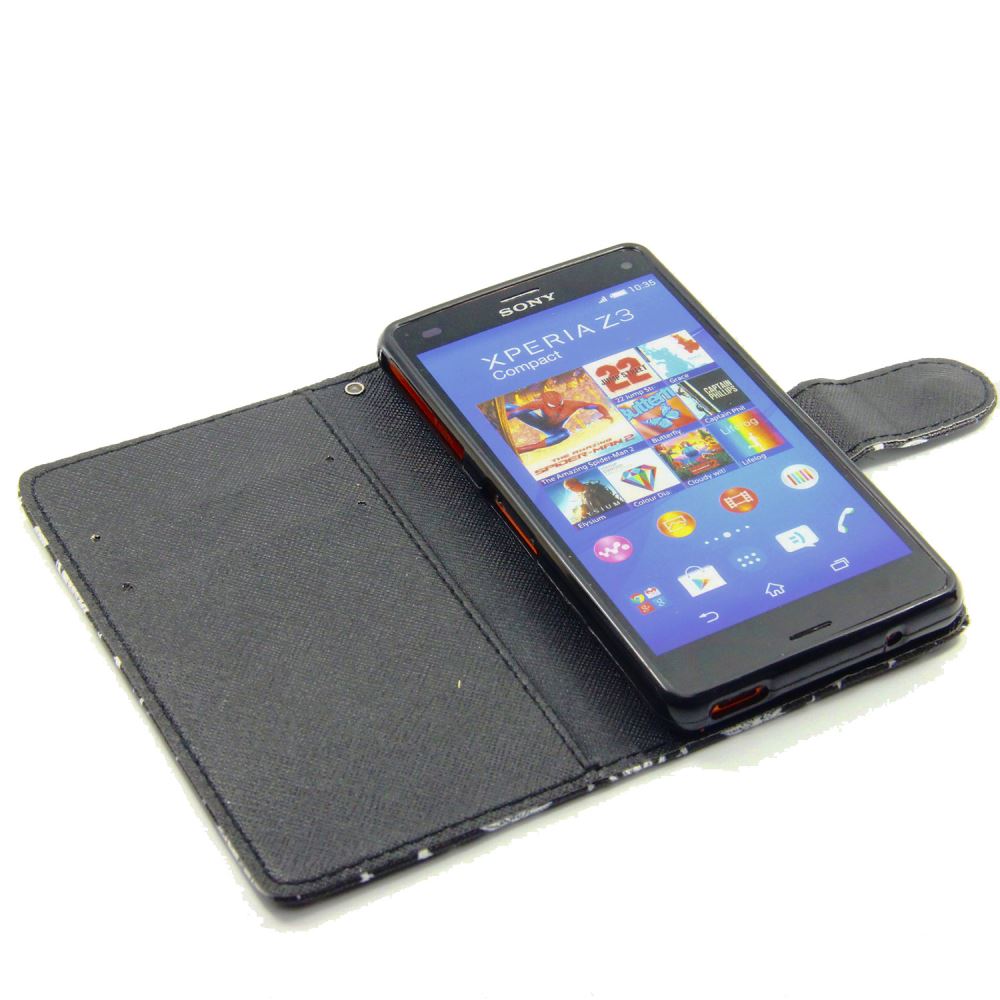 Sony Z3 compact case wallet leather case printed Sony Z3 compact case wallet leather case printed