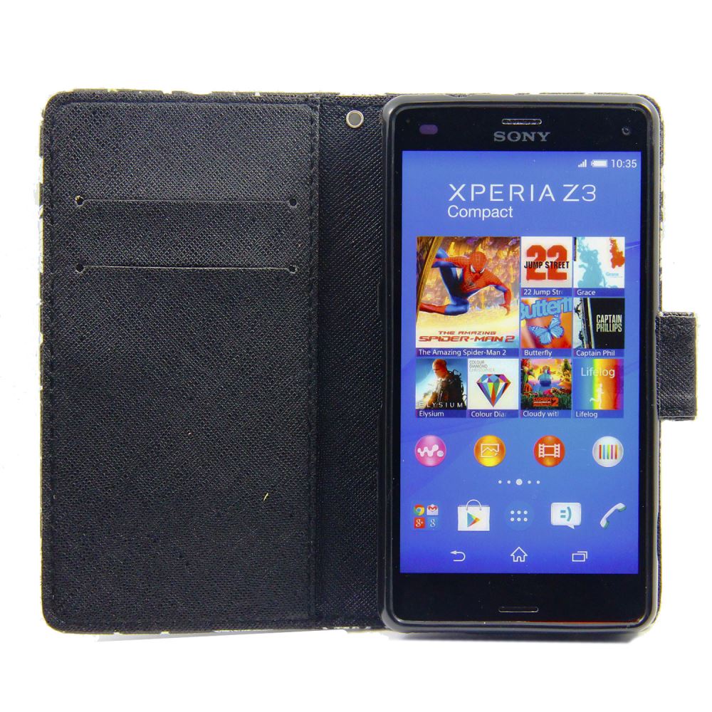 Sony Z3 compact case wallet leather case printed Sony Z3 compact case wallet leather case printed