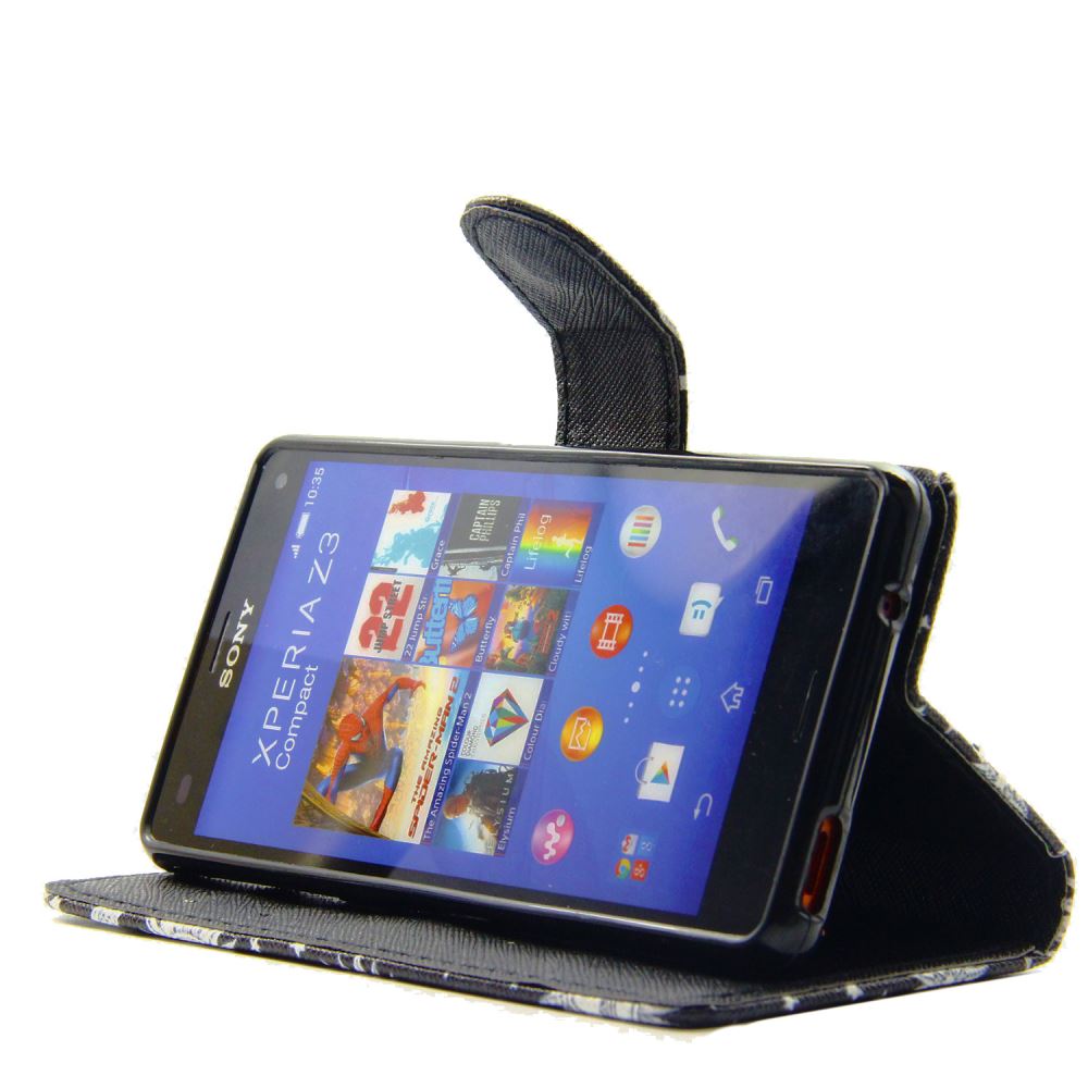 Sony Z3 compact case wallet leather case printed Sony Z3 compact case wallet leather case printed