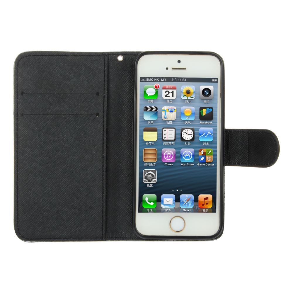 iPhone 5 5s SE case wallet leather case printed