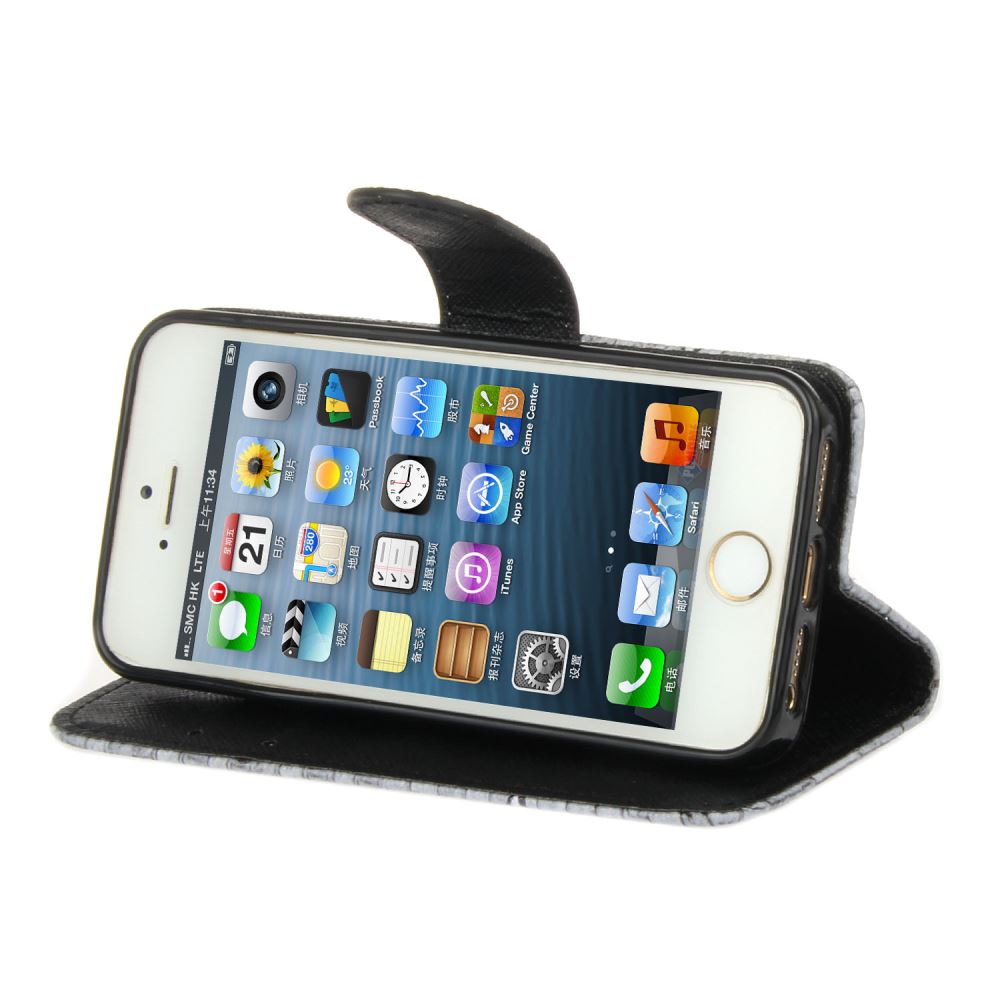 iPhone 5 5s SE case wallet leather case printed
