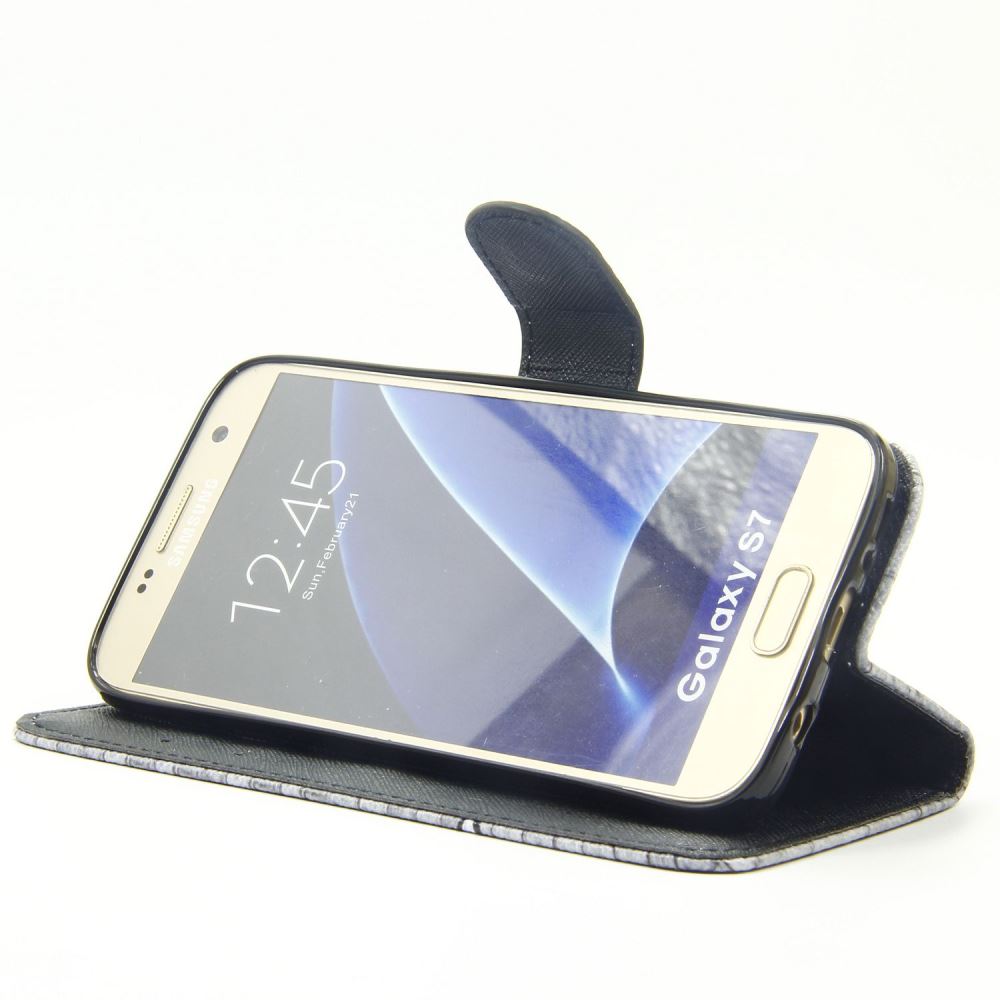 Galaxy S7 case wallet leather case printed