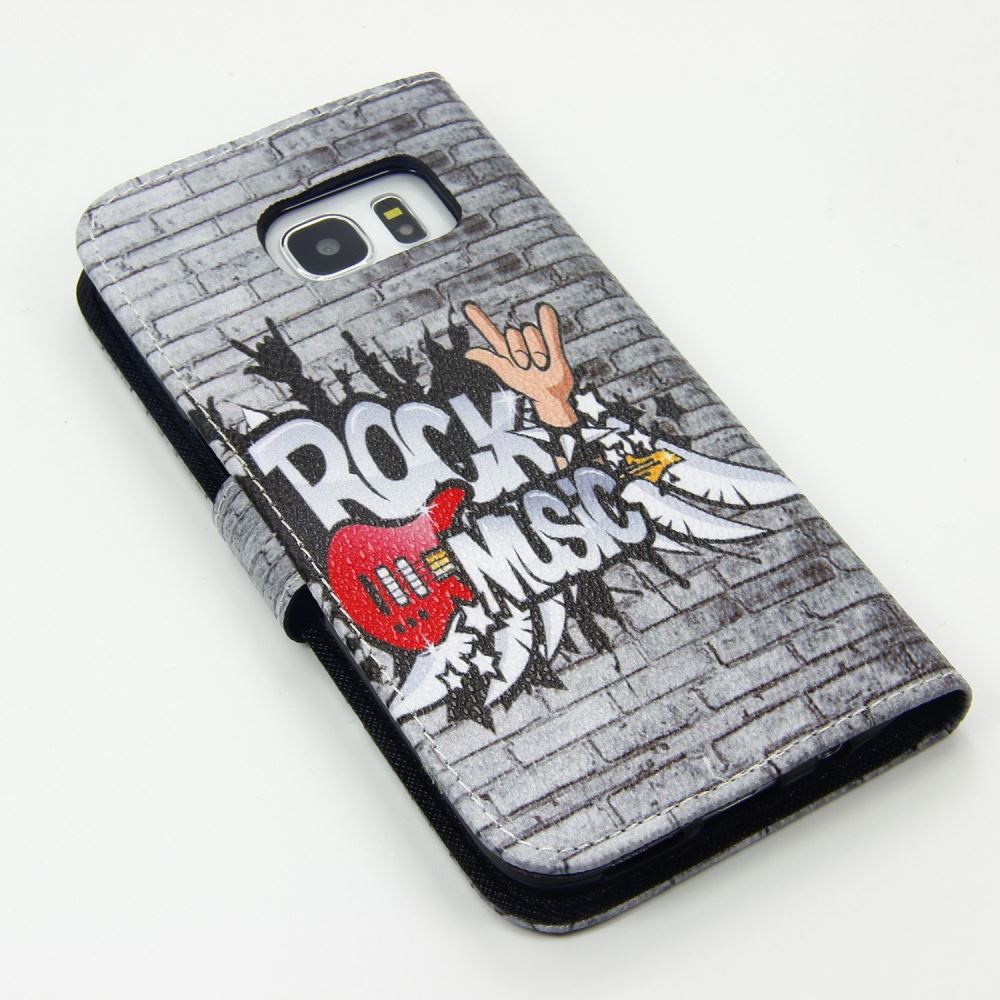 Galaxy S7 case wallet leather case printed