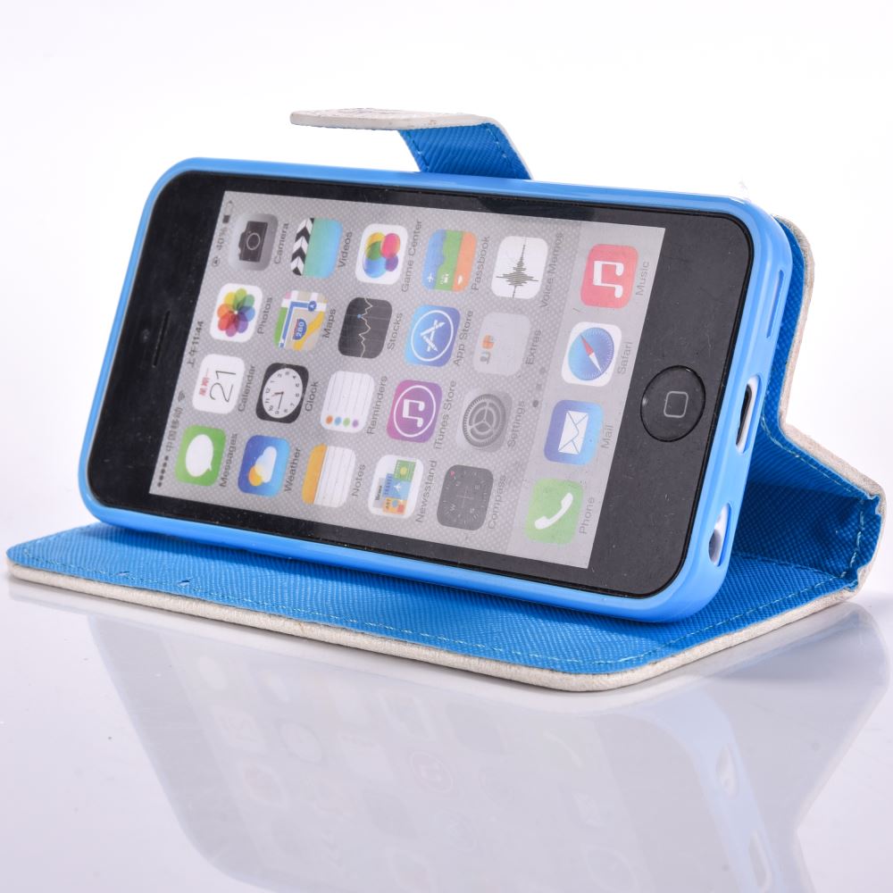 iPhone 5c case wallet leather case printed