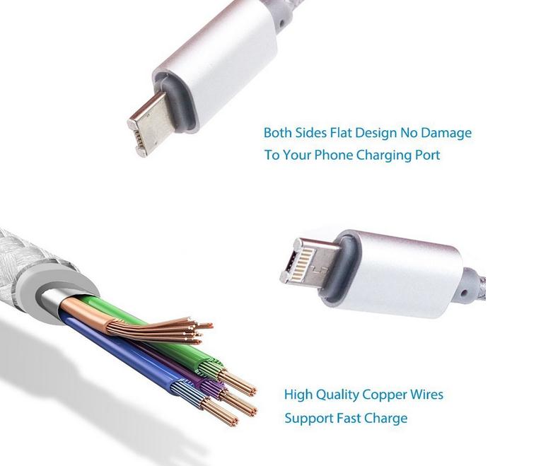Micro USB and Apple Lightning Cable Nylon 2 in 1