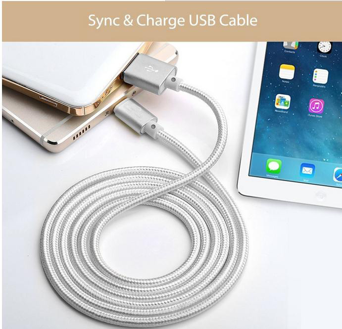 Micro USB and Apple Lightning Cable Nylon 2 in 1