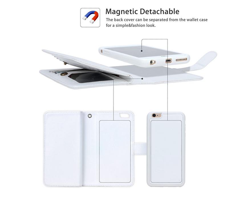 Iphone 6 6s double wallet leather case detachable Iphone 6 6s double wallet leather case detachable