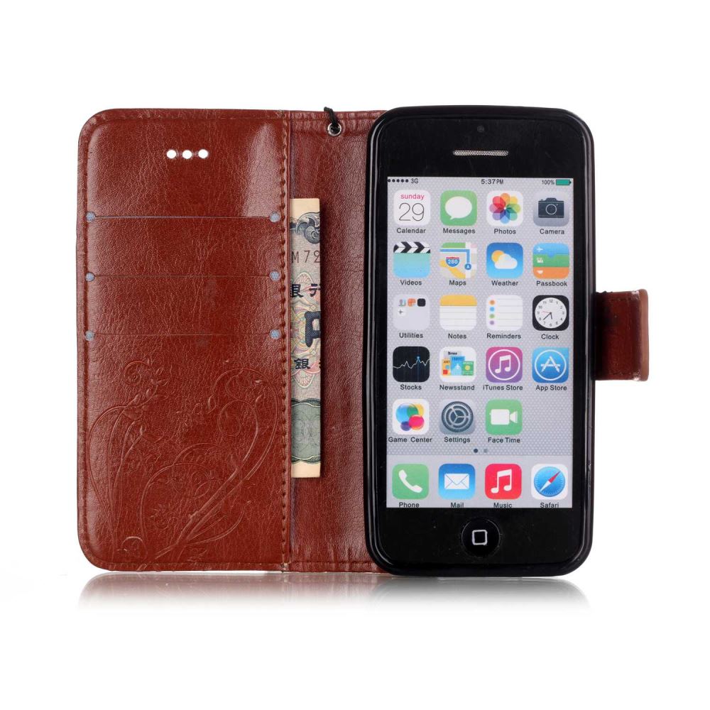 iPhone 5C Premium Embossing wallet leather case