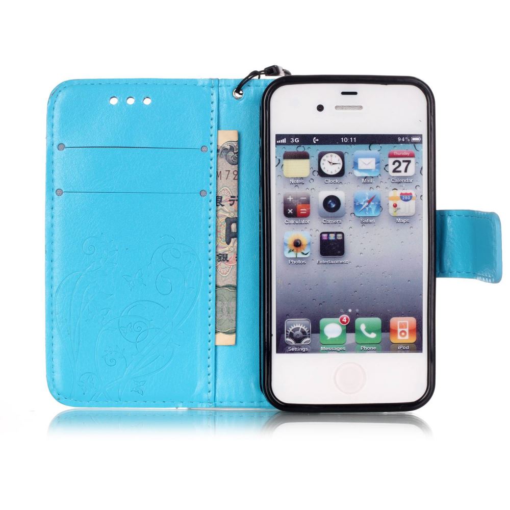 iPhone 4 4s Premium Embossing wallet leather case