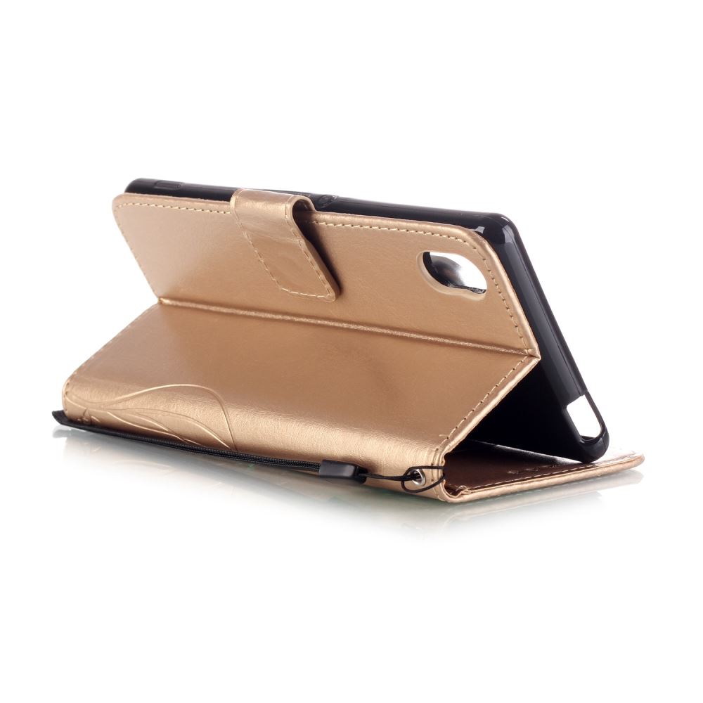 Sony M4 Aqua Premium Embossing wallet leather case