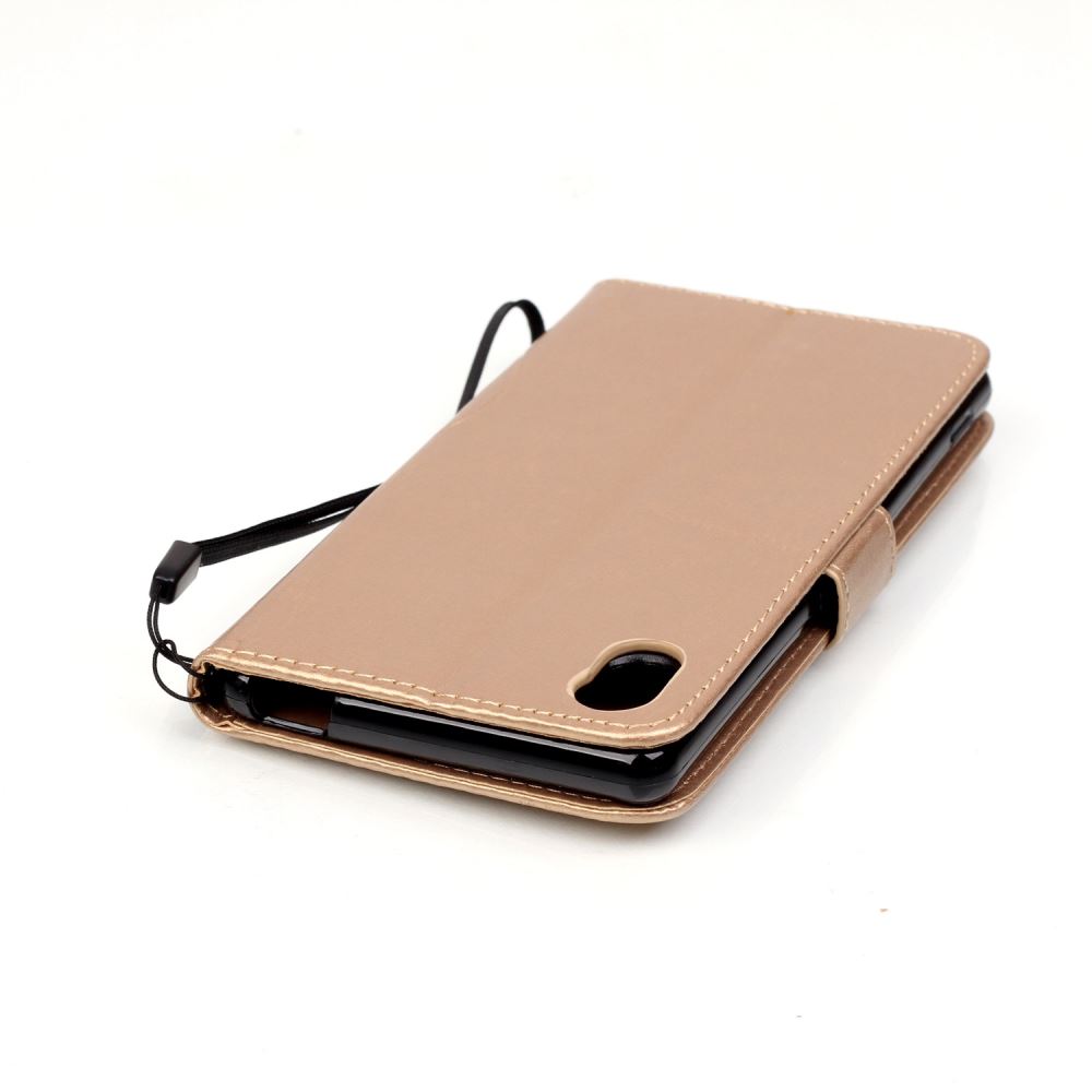 Sony M4 Aqua Premium Embossing wallet leather case