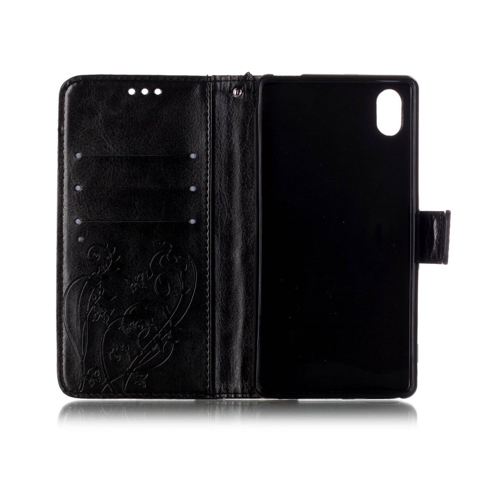 Sony M4 Aqua Premium Embossing wallet leather case