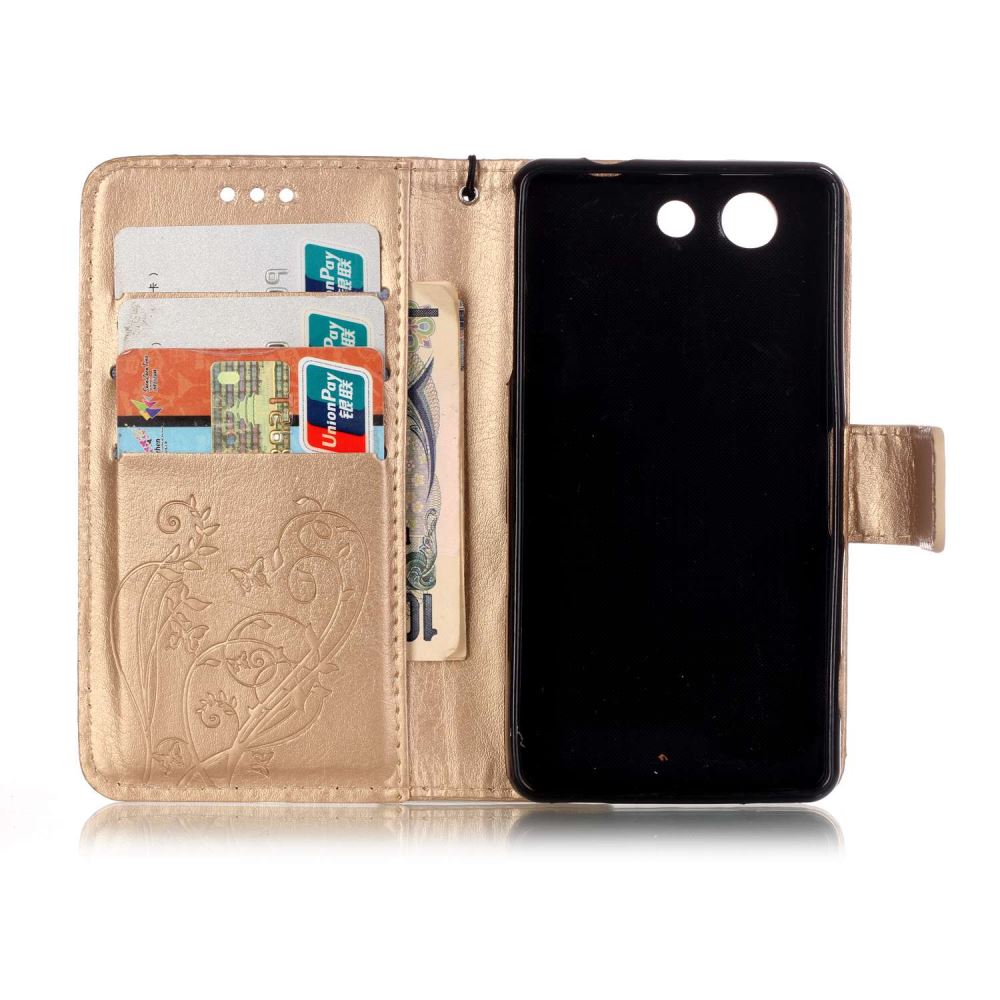 Sony Z3 compact Embossing wallet leather case