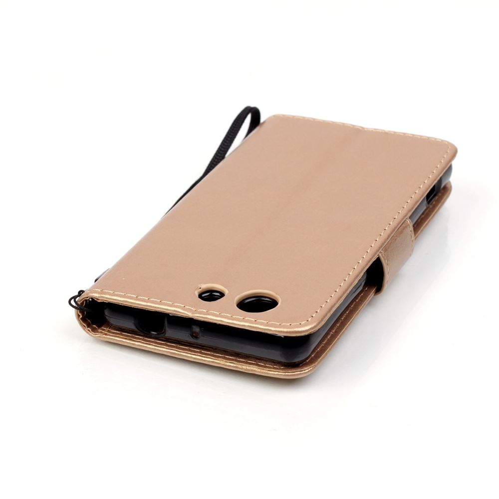 Sony Z3 compact Embossing wallet leather case