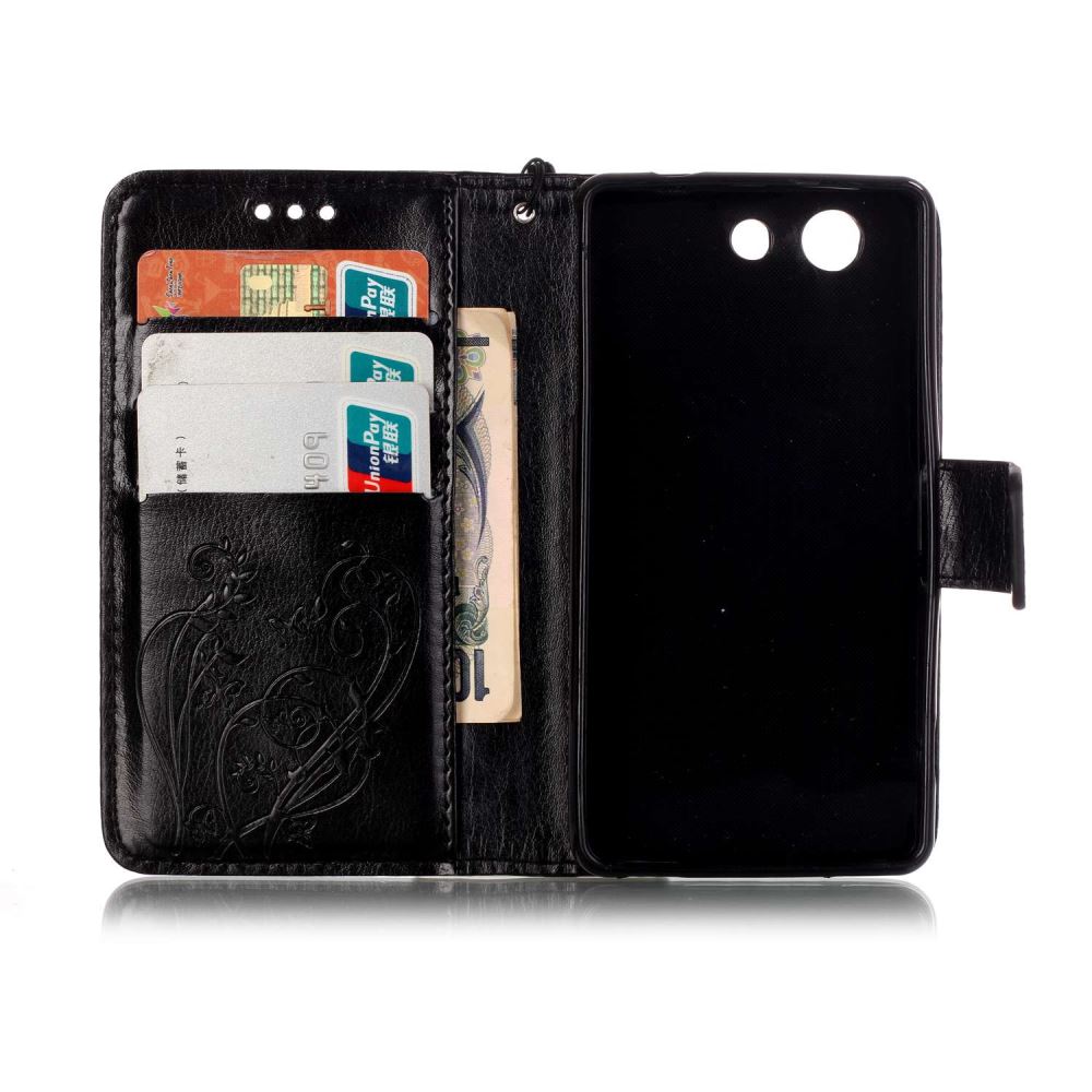 Sony Z3 compact Embossing wallet leather case