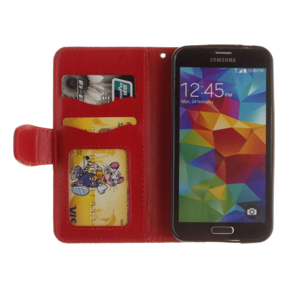 Galaxy S5 printed ID wallet leather case