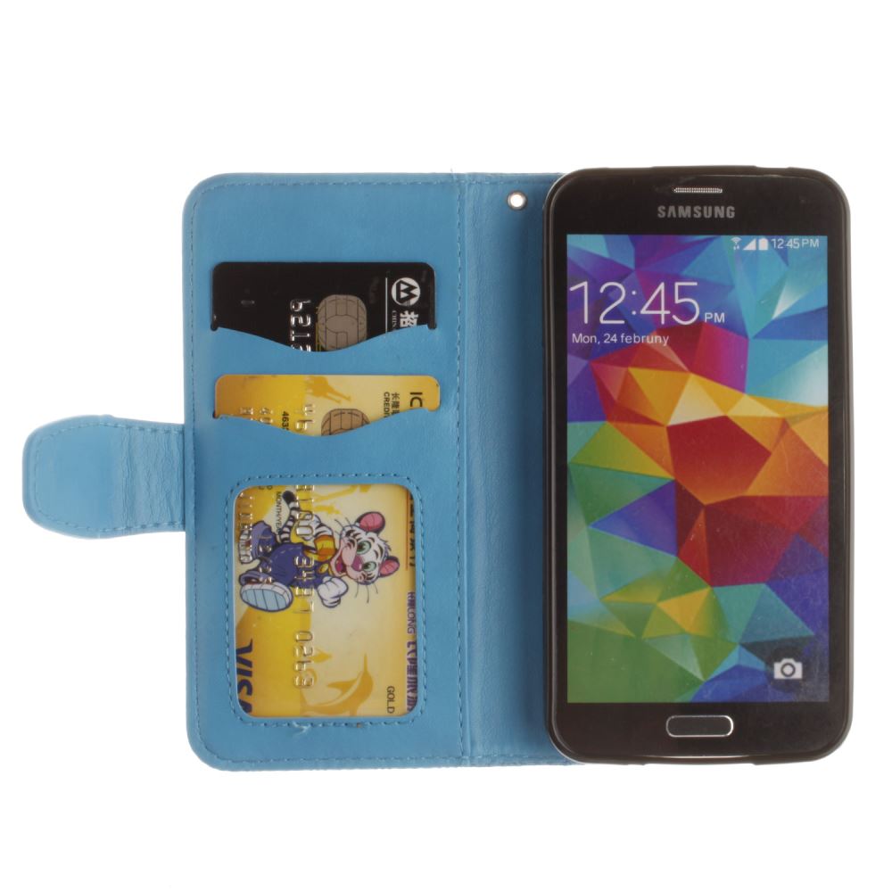 Galaxy S5 printed ID wallet leather case
