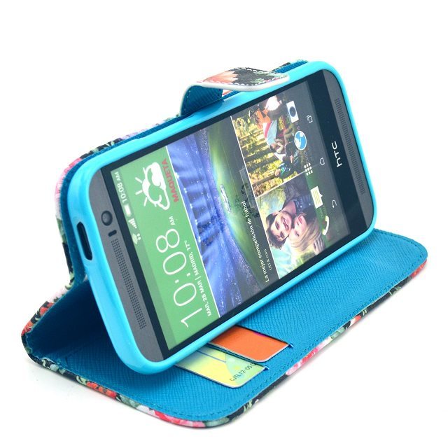 HTC M8 case wallet leather case printed