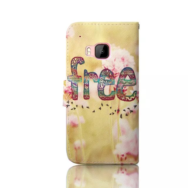 HTC M9 case wallet leather case printed