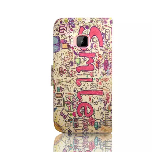 HTC M9 case wallet leather case printed
