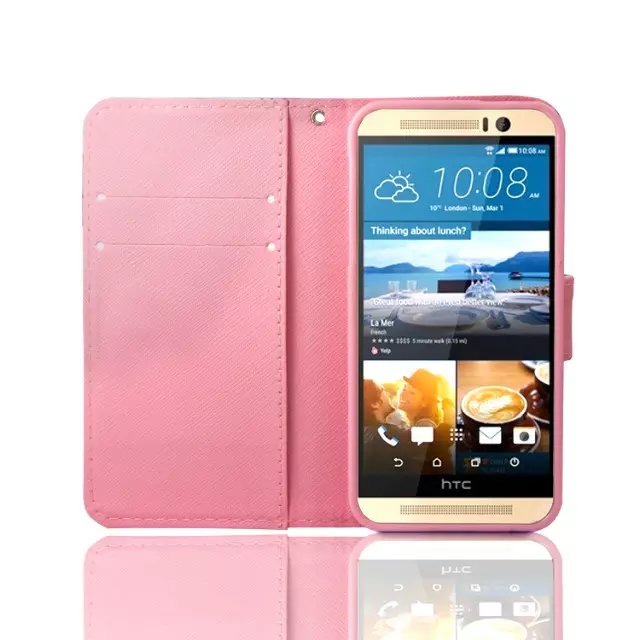HTC M9 case wallet leather case printed