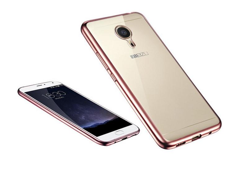 MEIZU M3 Note case plating bumper with clear gel back cover case