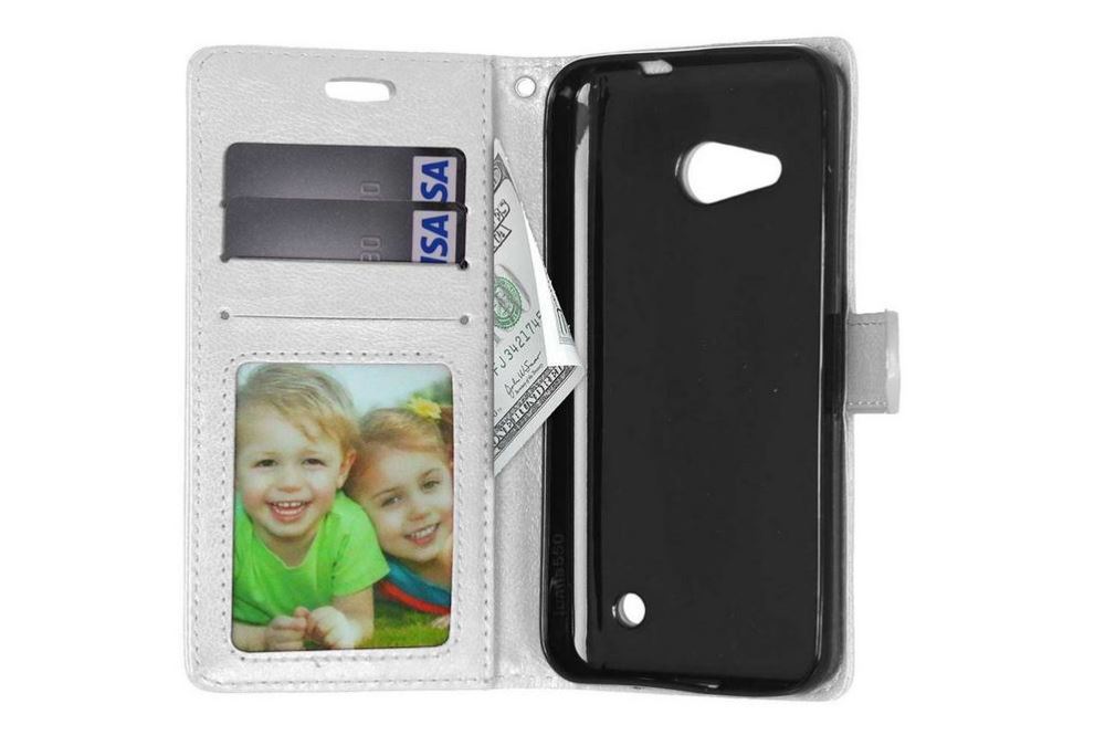 Lumia 550 vintage fine leather wallet case