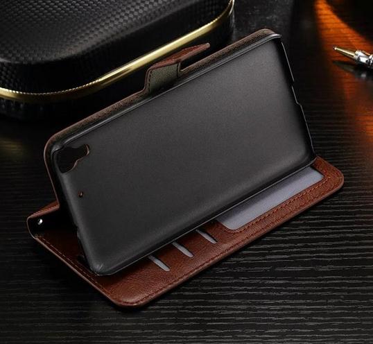 Huawei Y6 vintage fine leather wallet case