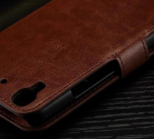 Huawei Y6 vintage fine leather wallet case