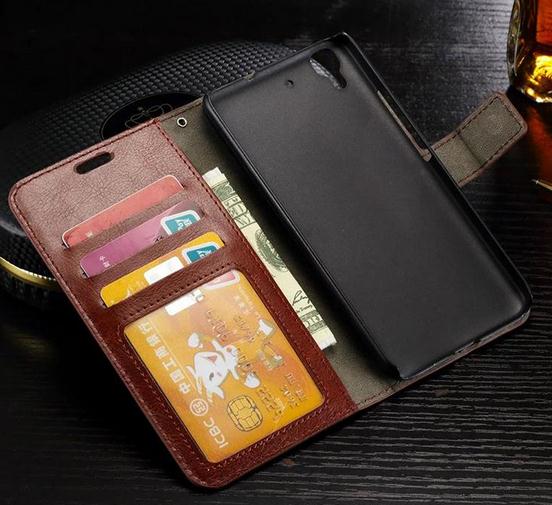 Huawei Y6 vintage fine leather wallet case