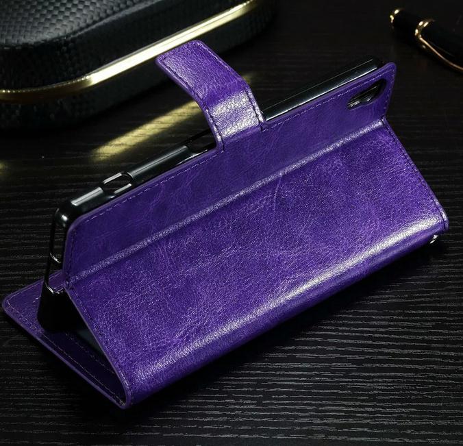 Sony Xperia X vintage fine leather wallet case
