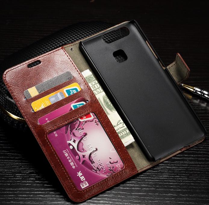 Huawei P9 vintage fine leather wallet case
