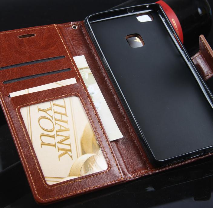Huawei P9 lite vintage fine leather wallet case
