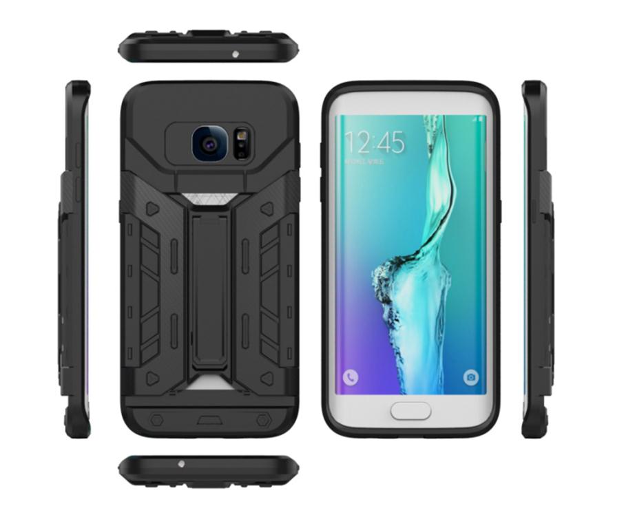 Galaxy S7 Edge Card Holder Hybrid Kickstand Case