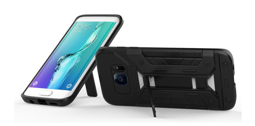 Galaxy S7 Edge Card Holder Hybrid Kickstand Case