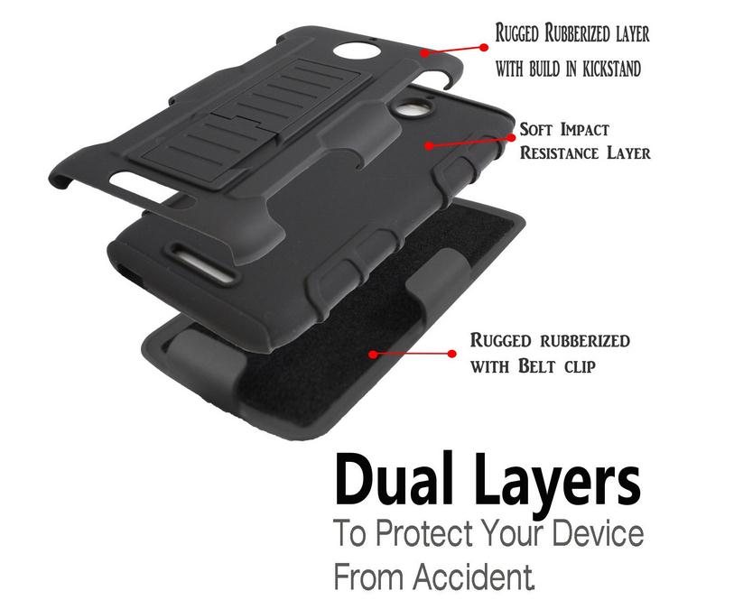 HTC 510 Hybrid armor Case+Belt Clip Holster DESIRE 510