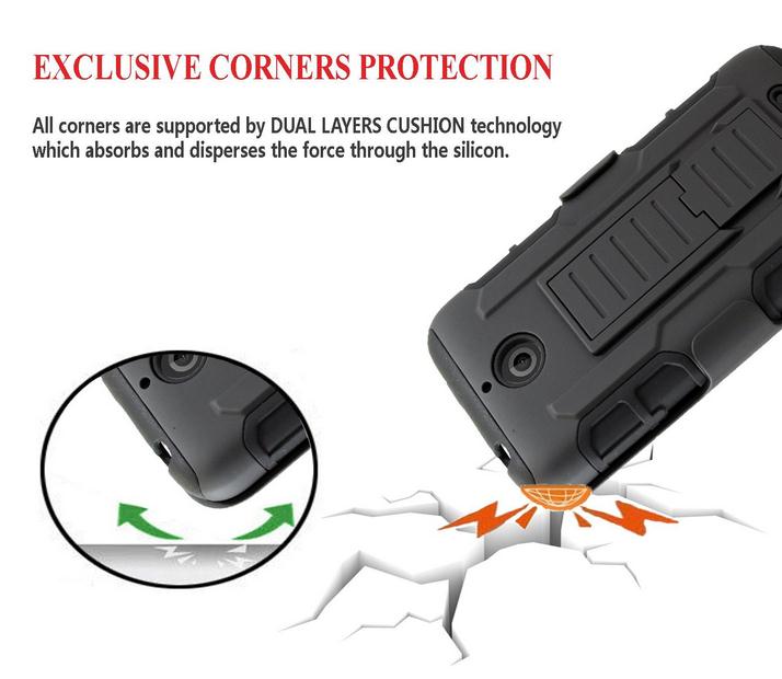 HTC 510 Hybrid armor Case+Belt Clip Holster DESIRE 510