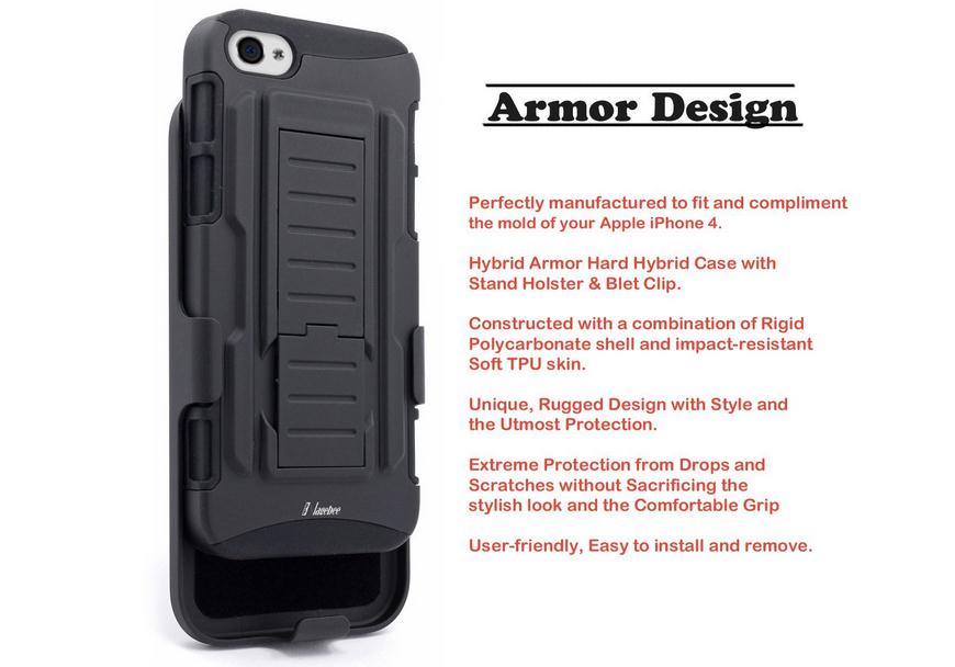 iPhone 4 4s Hybrid armor Case+Belt Clip Holster iPhone 4 4s Hybrid armor Case+Belt Clip Holster