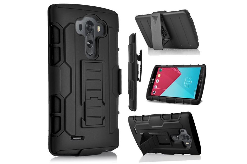 LG G4 Rugged Hybrid armor Case+Belt Clip Holster