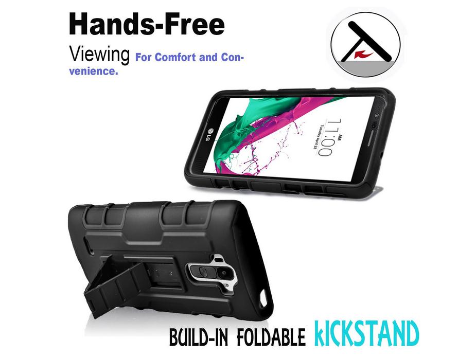 LG G4 Rugged Hybrid armor Case+Belt Clip Holster