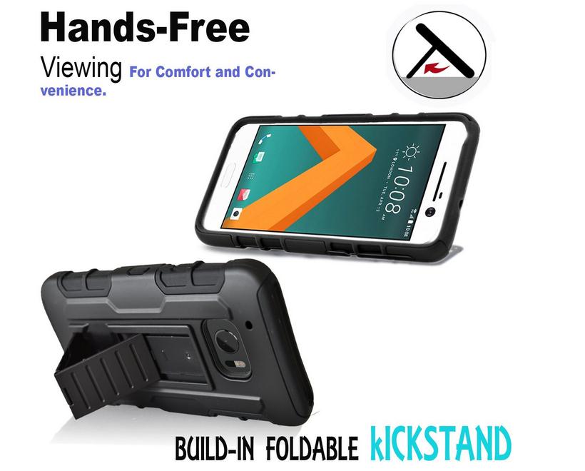 HTC 10 Hybrid armor Case Belt Clip Holster HTC 10 Hybrid armor Case Belt Clip Holster