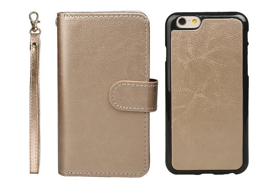 iPhone 6 plus detachable full wallet leather case
