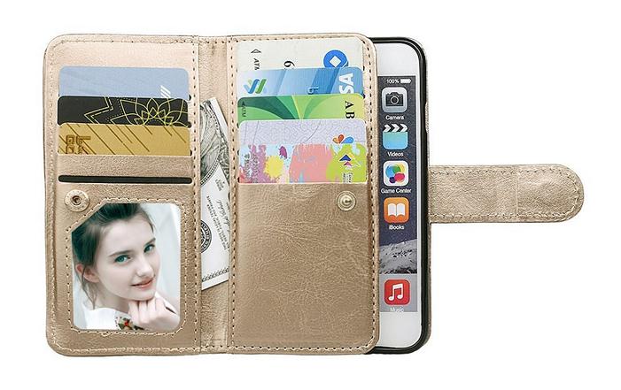 iPhone 6 6S double wallet leather case detachable iPhone 6 6S double wallet leather case detachable