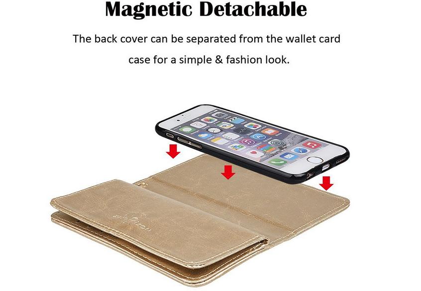 iPhone 6 6S double wallet leather case detachable iPhone 6 6S double wallet leather case detachable