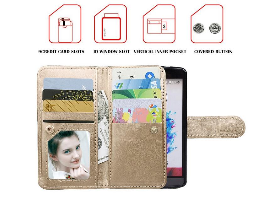 LG G3 double wallet leather case detachable