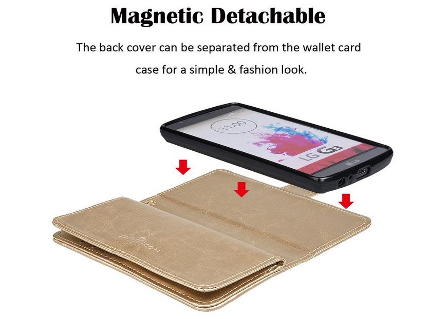 LG G3 double wallet leather case detachable