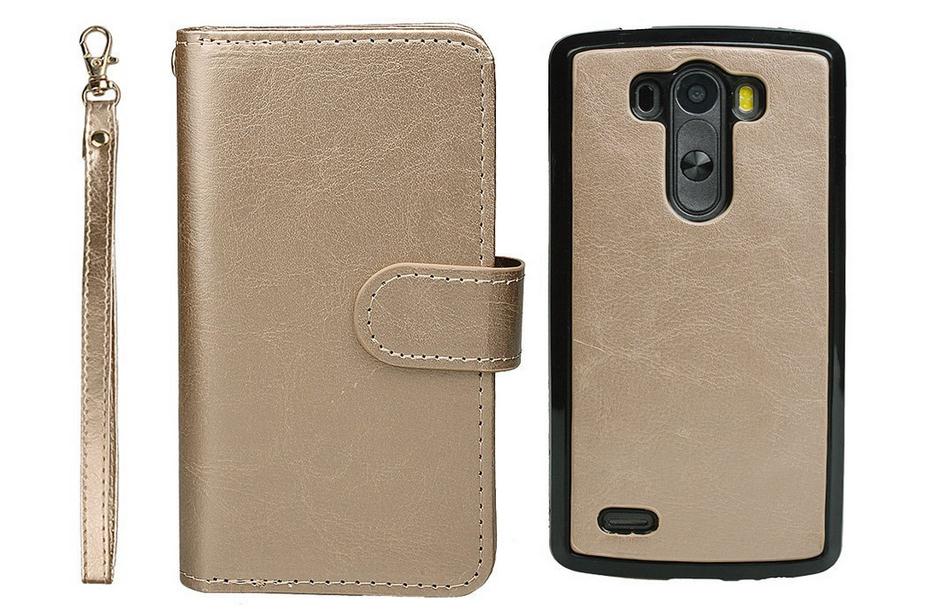 LG G3 double wallet leather case detachable